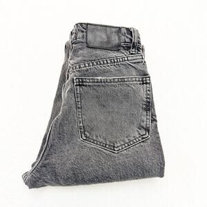 Zara The 90's Mom Fit Zip Fly Acid Wash Black Gray Denim Jeans SIze 0